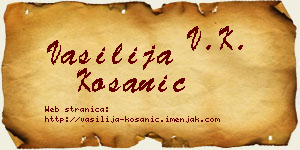 Vasilija Kosanić vizit kartica